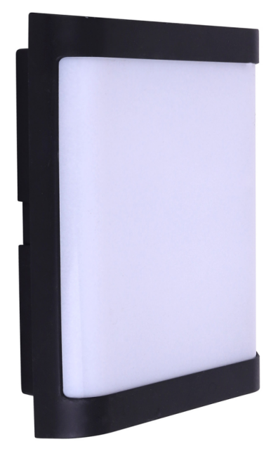 LED Plastic Black Modern Square Outdoor Wall Light 24W Cool White (TEKLED)
