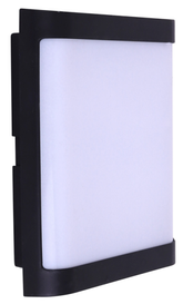 LED Plastic Black Modern Square Outdoor Wall Light 24W Cool White (TEKLED)
