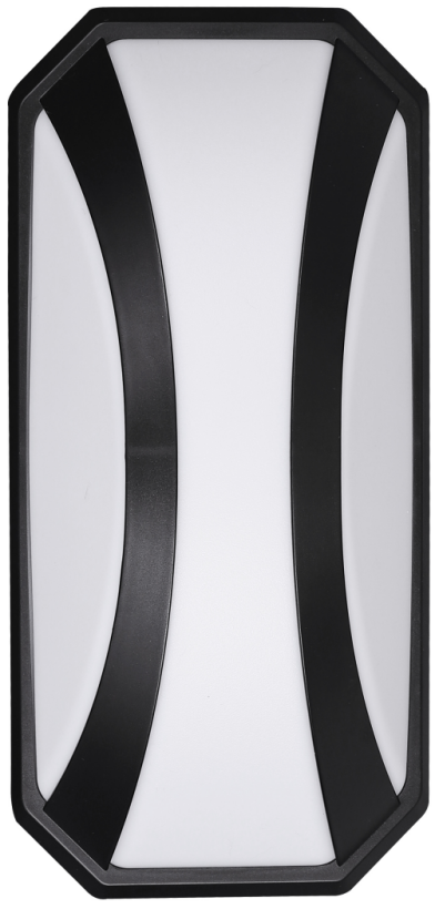 Curved Plastic Black ModernLED Outdoor Wall Light 24W Cool White (TEKLED)
