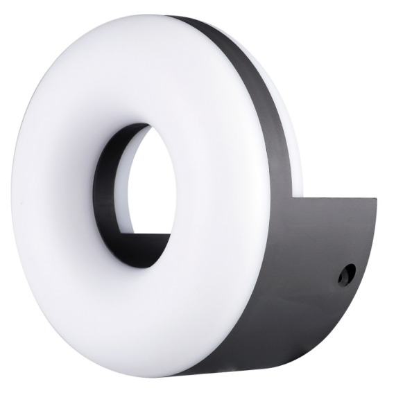 Bagel Plastic Ring ModernLED Outdoor Wall Light 20W Black Cool White (TEKLED)