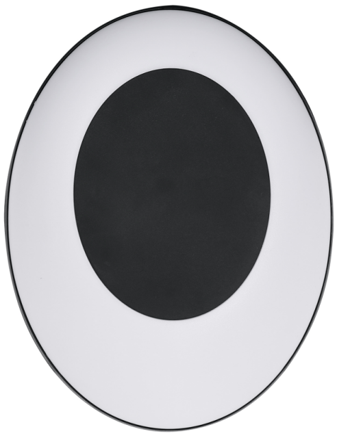 Solar Eclipse Black Plastic Modern LED Outdoor Wall Light 24W Warm White (TEKLED)