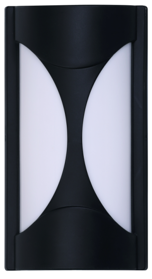 Hourglass Black PlasticLED Outdoor Wall Light 24W Cool Daylight (TEKLED)