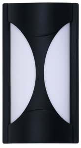 Hourglass Black PlasticLED Outdoor Wall Light 24W Cool Daylight (TEKLED)