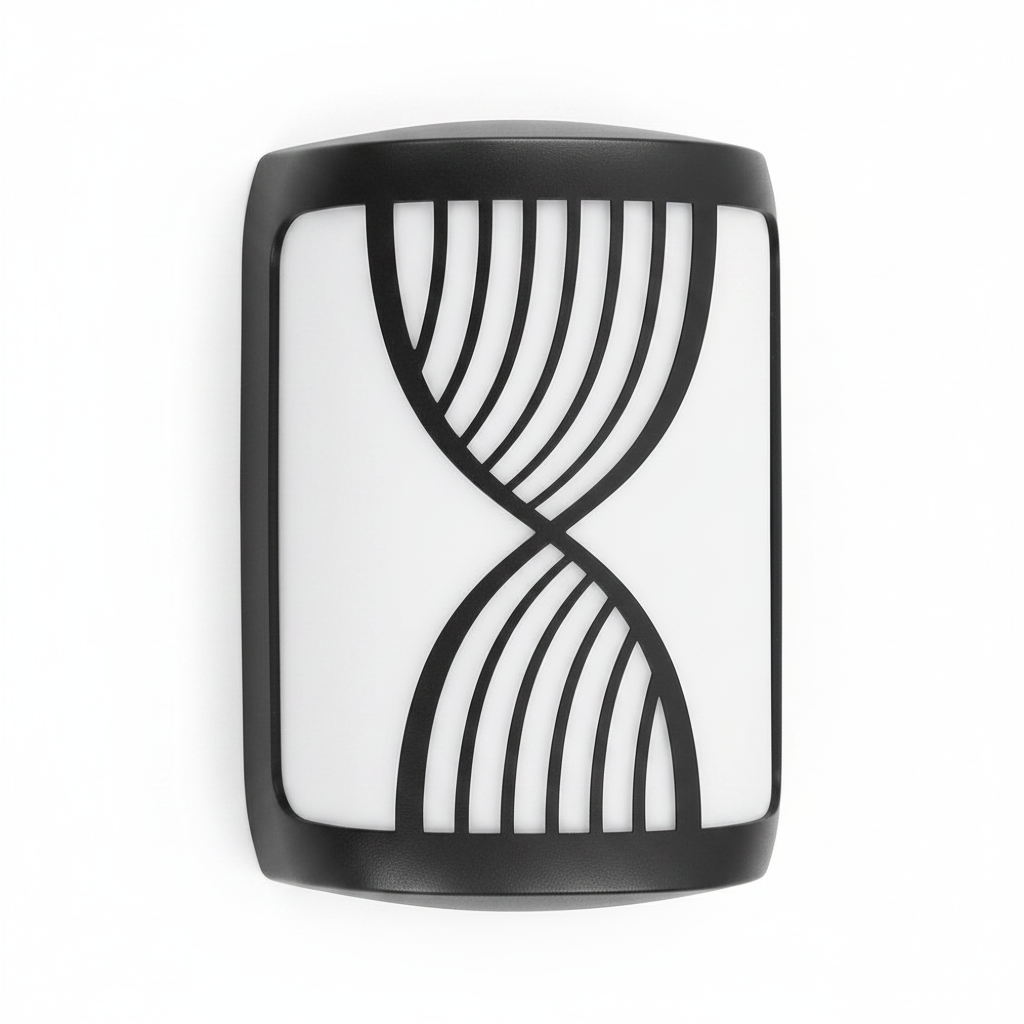 Hourglass Black PlasticLED Outdoor Wall Light 30W Cool White (TEKLED)