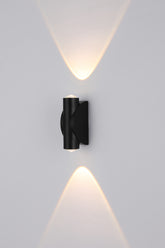 LED WALL LIGHT 2X1W SAND BLACK 3000K IP54 (TEKLED)
