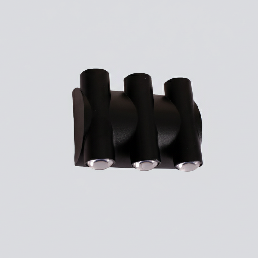 LED WALL LIGHT 6X1W SAND BLACK 3000K IP54 (TEKLED)