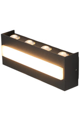 LED Outdoor Wall Light F813E-4 Black 8W+7W 3000K IP54 (TEKLED)
