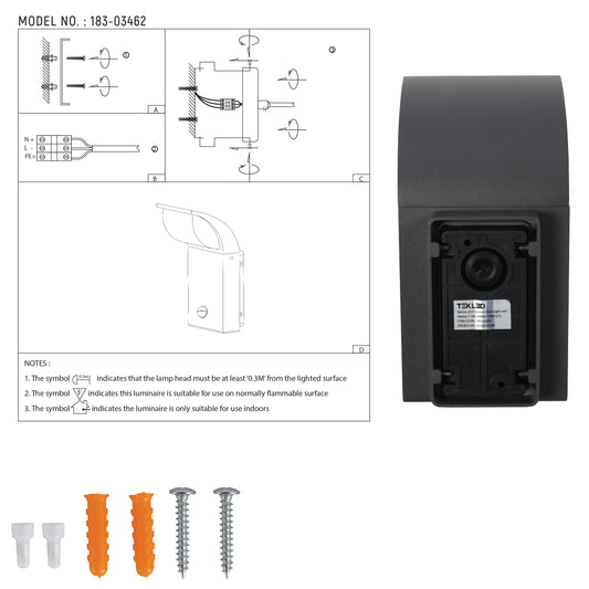 SenzaLED Outdoor Wall Light with Sensor 7.5W 3000K (TEKLED)