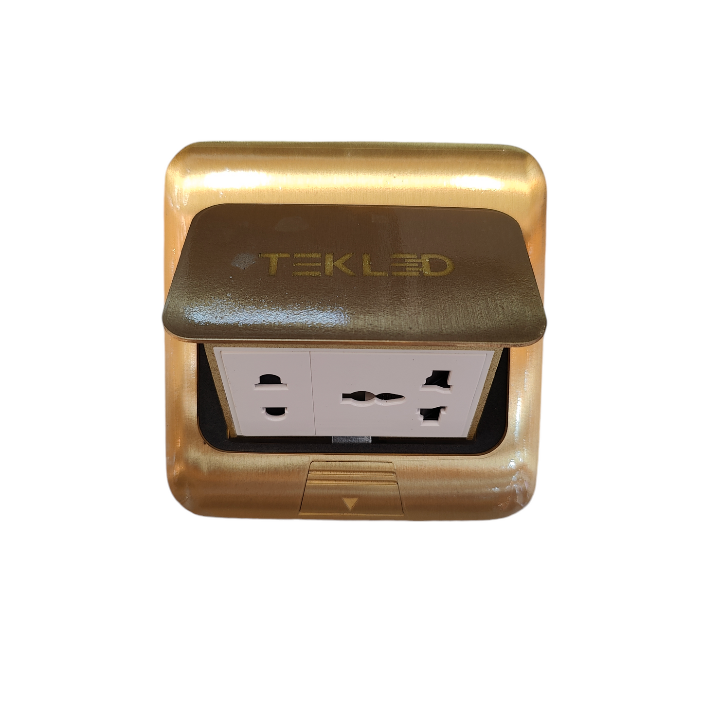 GOLD 250V 13A Pop Up Floor Socket Soft openning TEKL