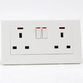 PRIME WH 13A 2GANG BRITIpcs Socket with neon 7x14