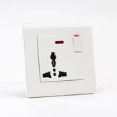 PRIME WHITE 13A 1GANG 3PIN UNIVERSOCK with neon + 1SWITCH