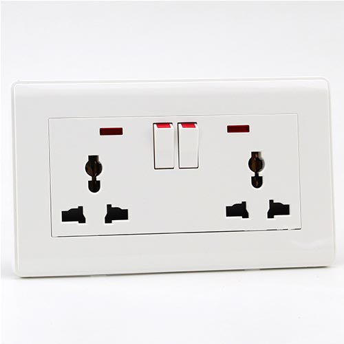 PRIME WH 13A 1GANG 3PIN UNIVERSOCK with 2neon+2SWITCH