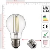 BULB LED A60 6,5W E27 6500K 806LM 85-265V CLEAR (TEKLED)
