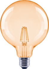BULB LED DIMMABLE G125 6.5W E27 2400K 680LM 220/240V AMBER(TEKLED)