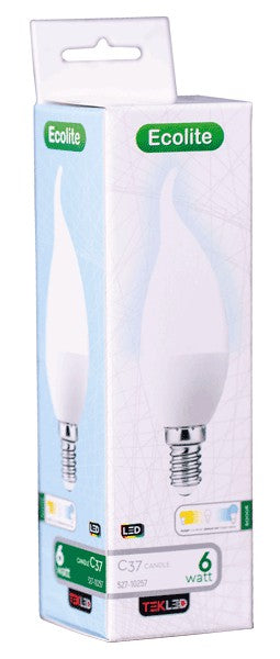 BULB LED CANDLE C37 6W NEW 470LM E14 6400K (ECOL)