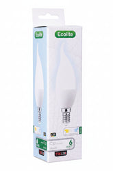 BULB LED CANDLE C37 6W NEW 470LM E14 6400K (ECOL)