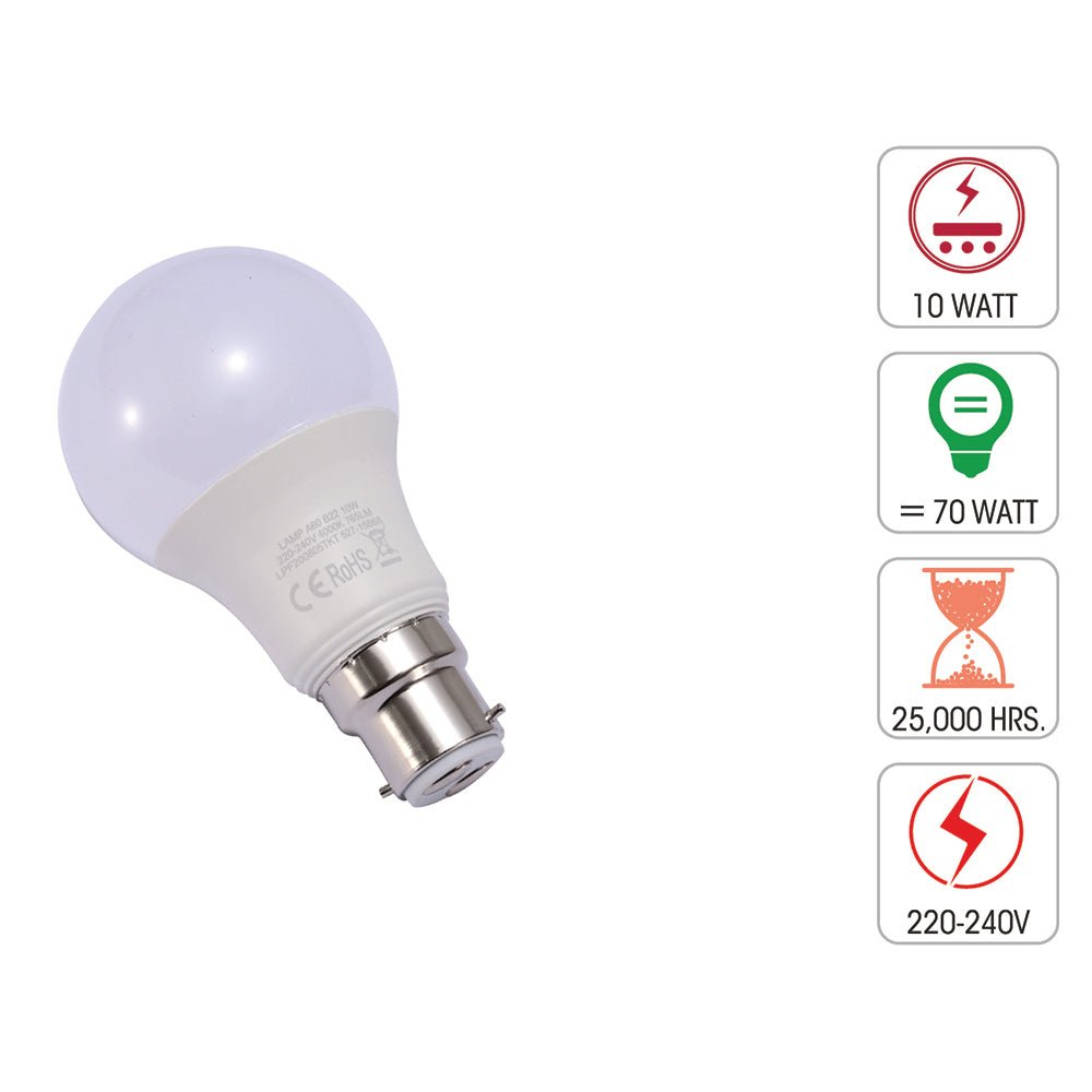 60 B22 9W MARK 10W 4000K 765LM 220-240V UK