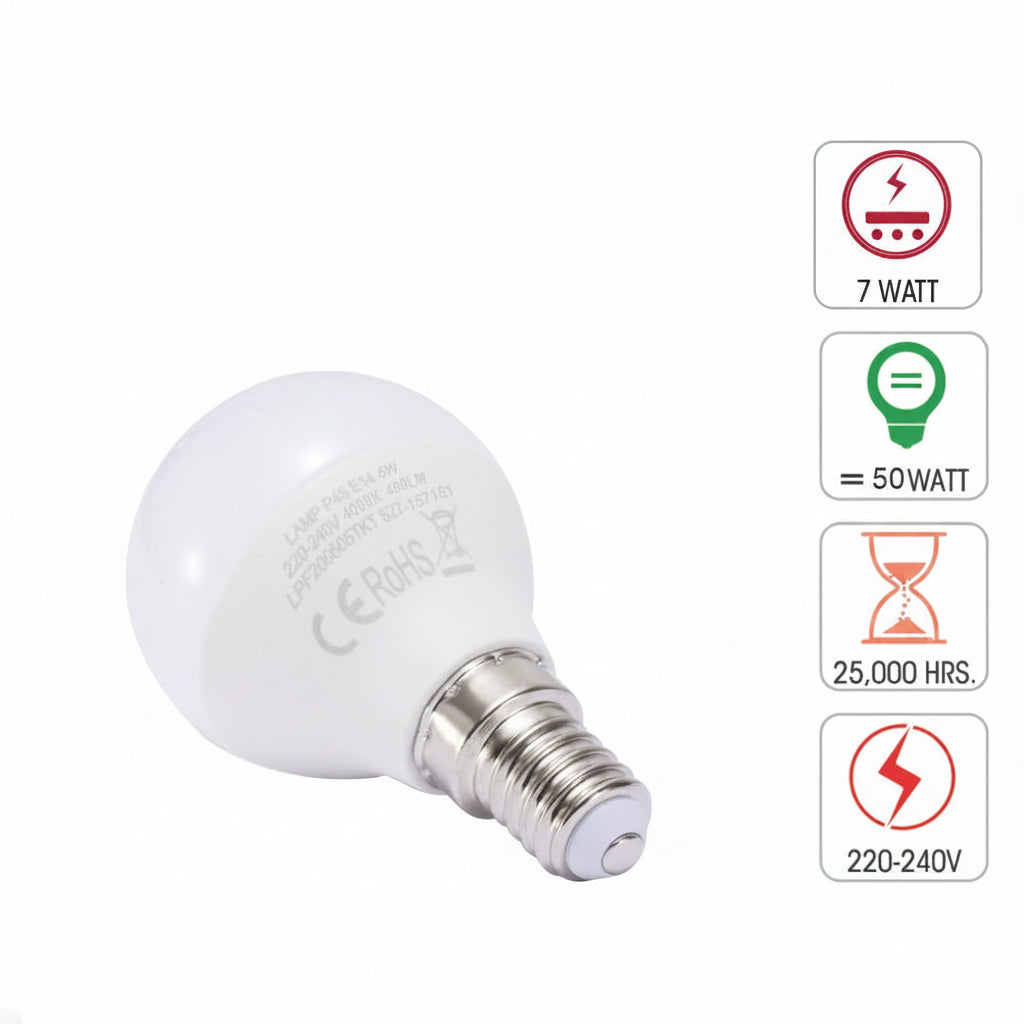 LED BULB P45 DIM E14 7W UK
