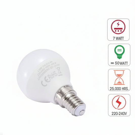 LED BULB P45 DIM E14 7W UK