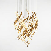 LED PENDANT LIGHT HLD40201-30 GOLD 100W 3000K D600XH2000 (TEKLED)
