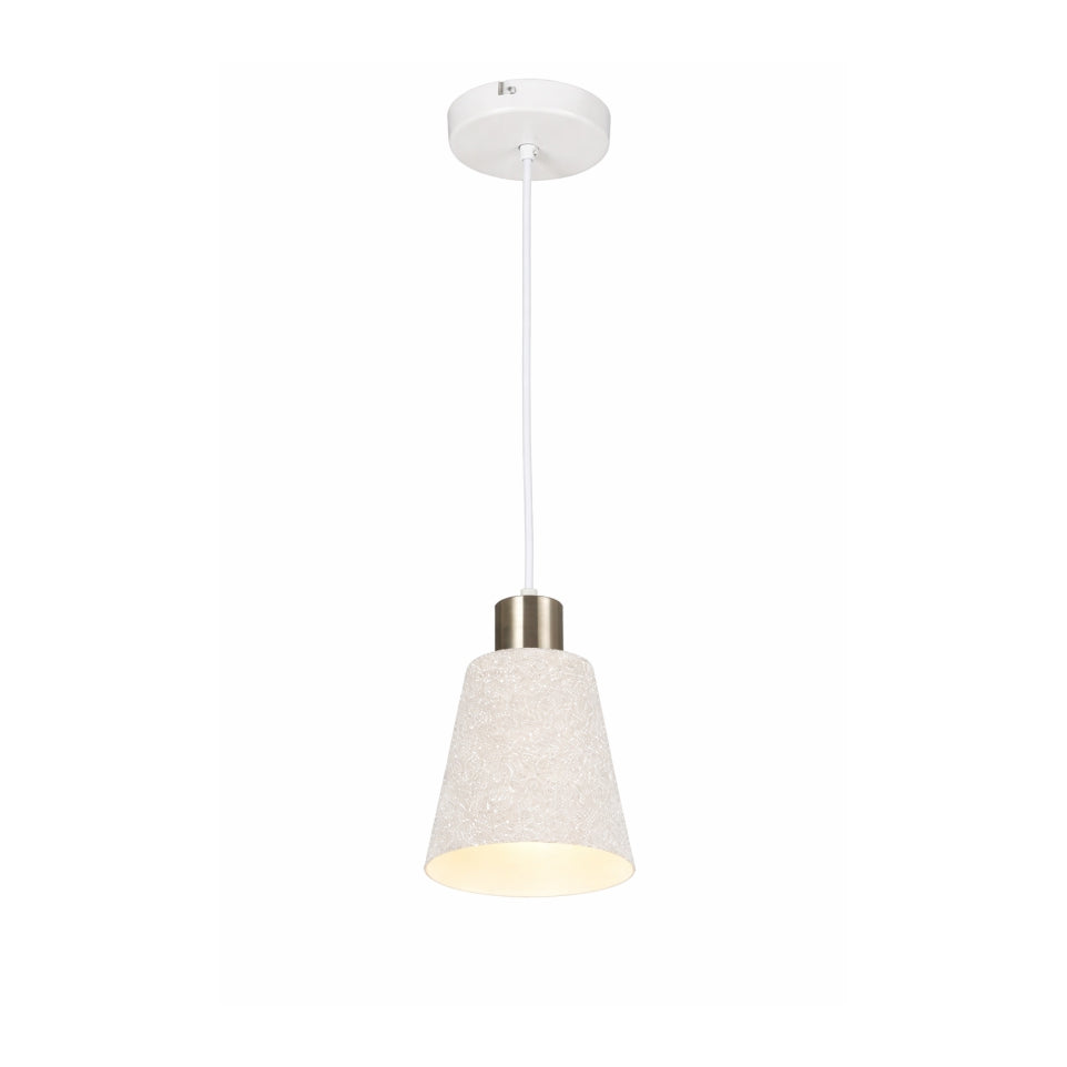 PENDANT LAMP WHITE+ANTIQUE BRONZE J367 E27X1 (TEKLED)
