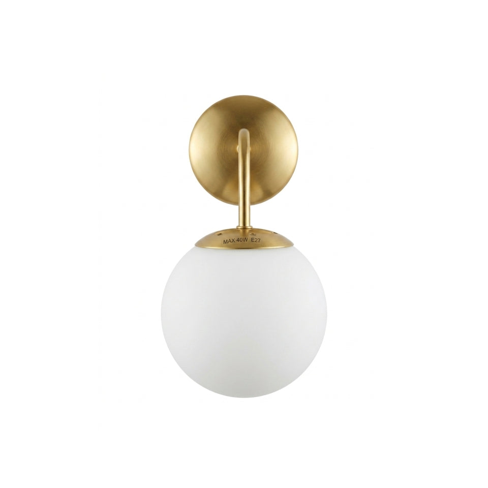 Wall Lamp SY8739-1W GOLD + WHITE GLASS E27 (TEKAVIZE)