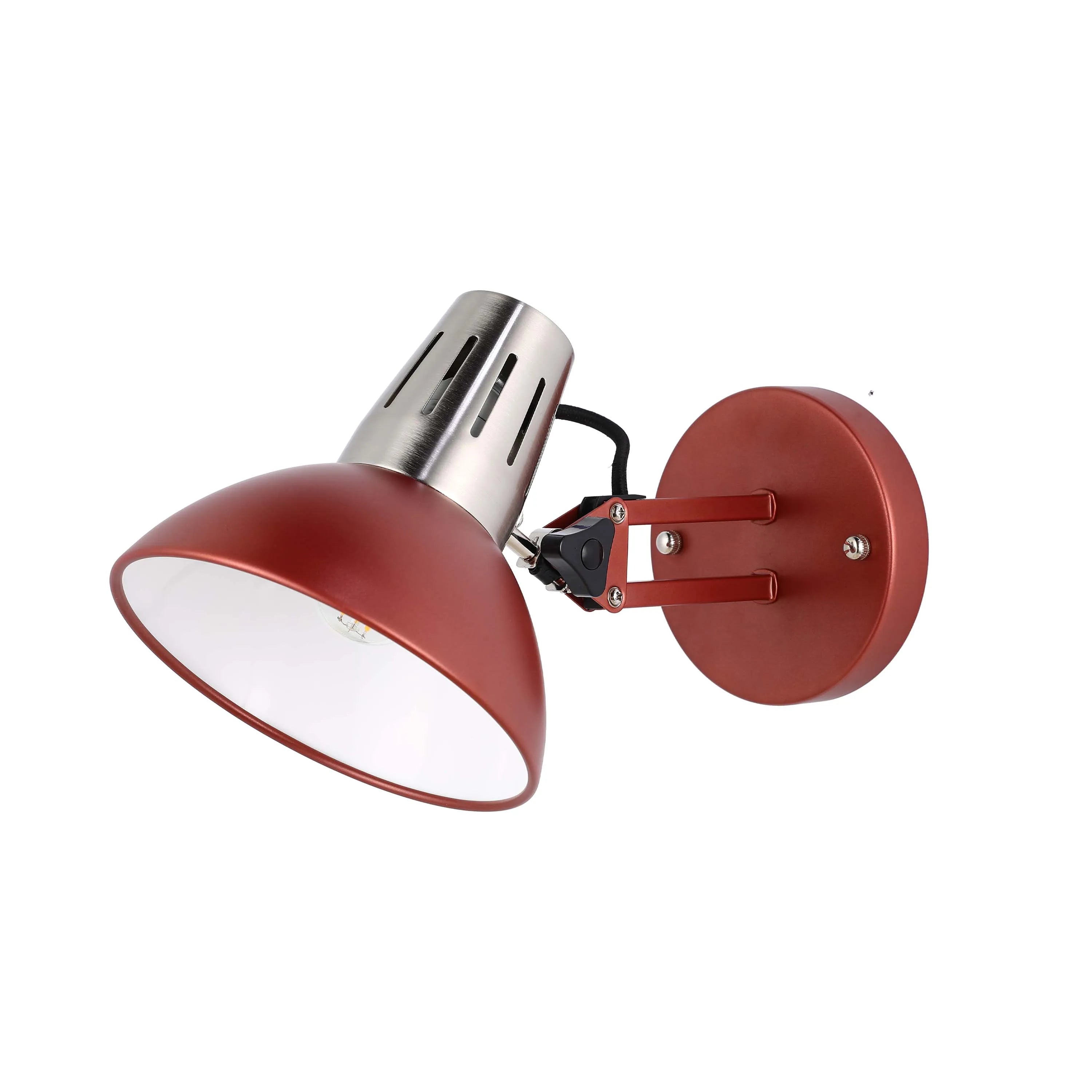 Adjustable Black Wall Light with In-Line Switch