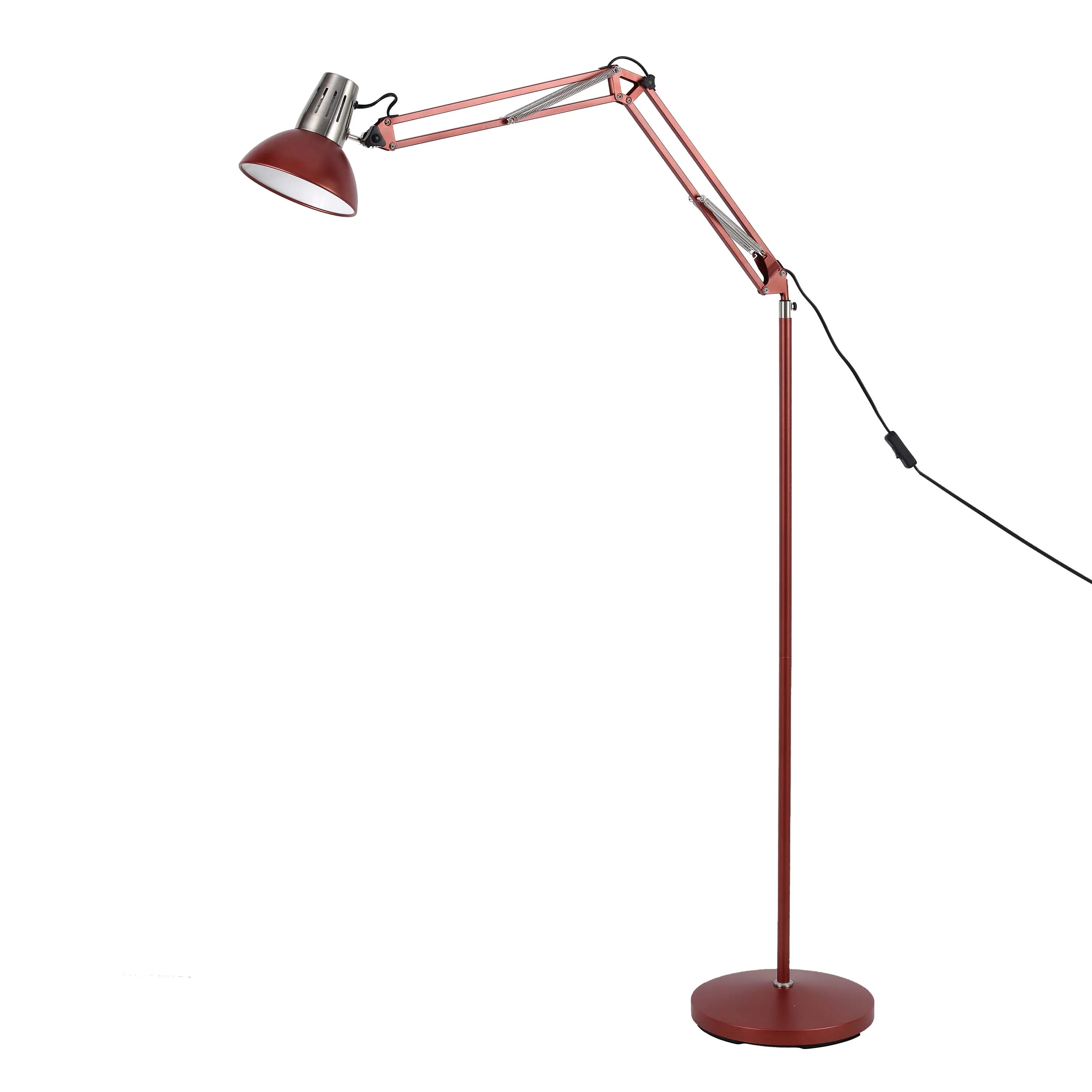 Adjustable Floor Lamp with Extendable Arm & Steel Shade - E27 Fitting