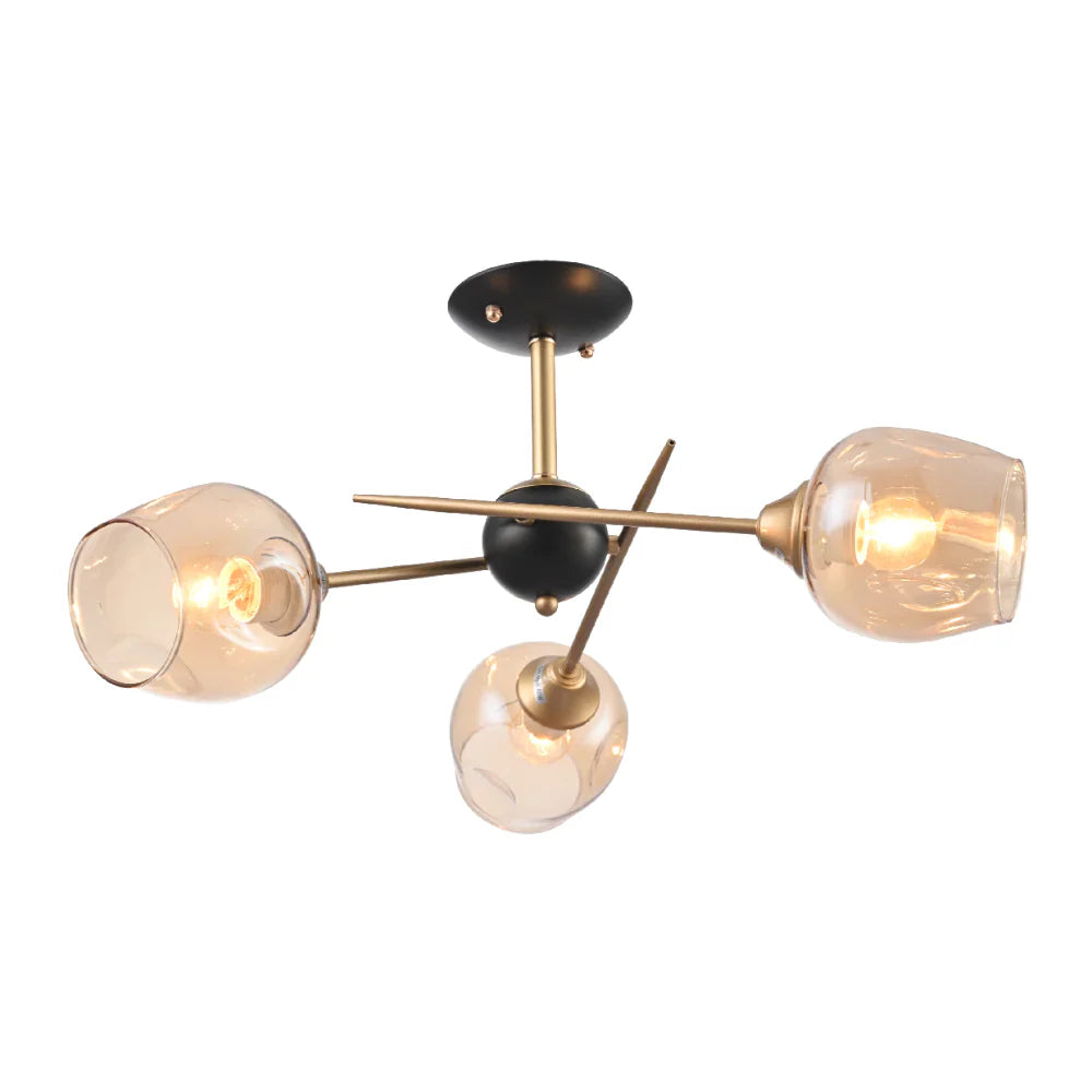 Amber Eclipse Semi-Flush Ceiling Light