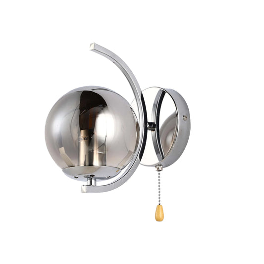Globe Glass Gold Chrome Crescent Metal Modern Wall Light E27