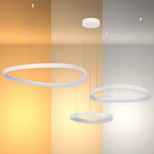 Aurora Flow Dynamic LED Modern Pendant Ceiling Light (Customisable 3 Rings, CCT Adjustable)