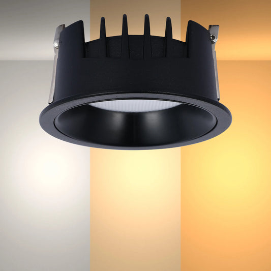 Circular Recessed LED Downlight - Black & White - Multiple Sizes