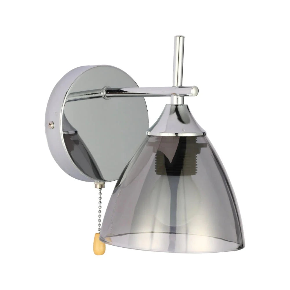 Modern Cone Glass Wall Light E27 with Pull Down Switch