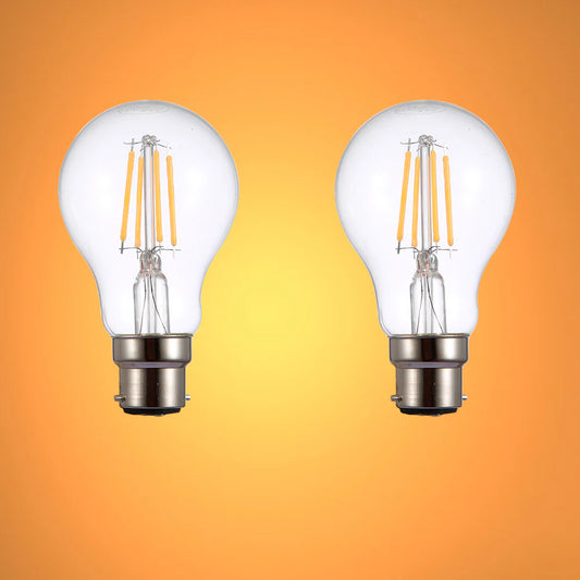 LED Dimmable Filament A60 GLS Bulb B22 Bayonet Cap 6.5W Warm White 2700K