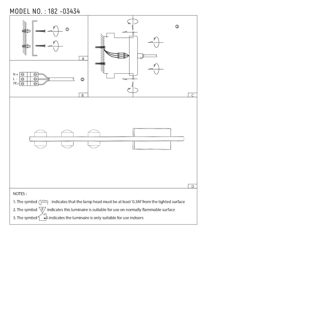 Freja Nordic Mirror LED Wall Light Black 4000K
