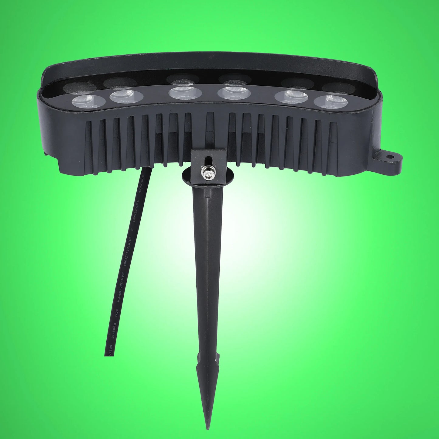 Grey Curved Rectangular LED Floodlight with Ground Stake