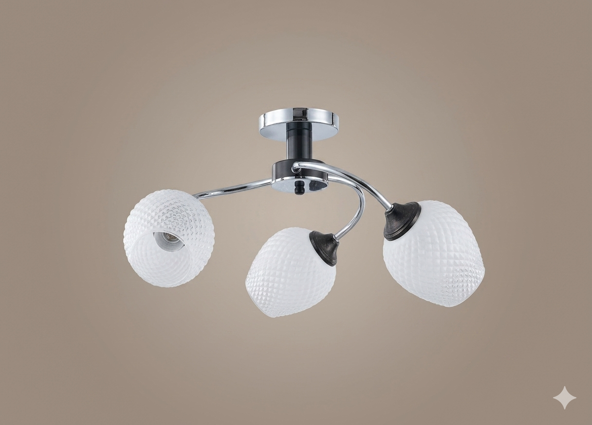 Chandelier 32420 3xE27 CHROME+BLACK (TEKAVIZE)