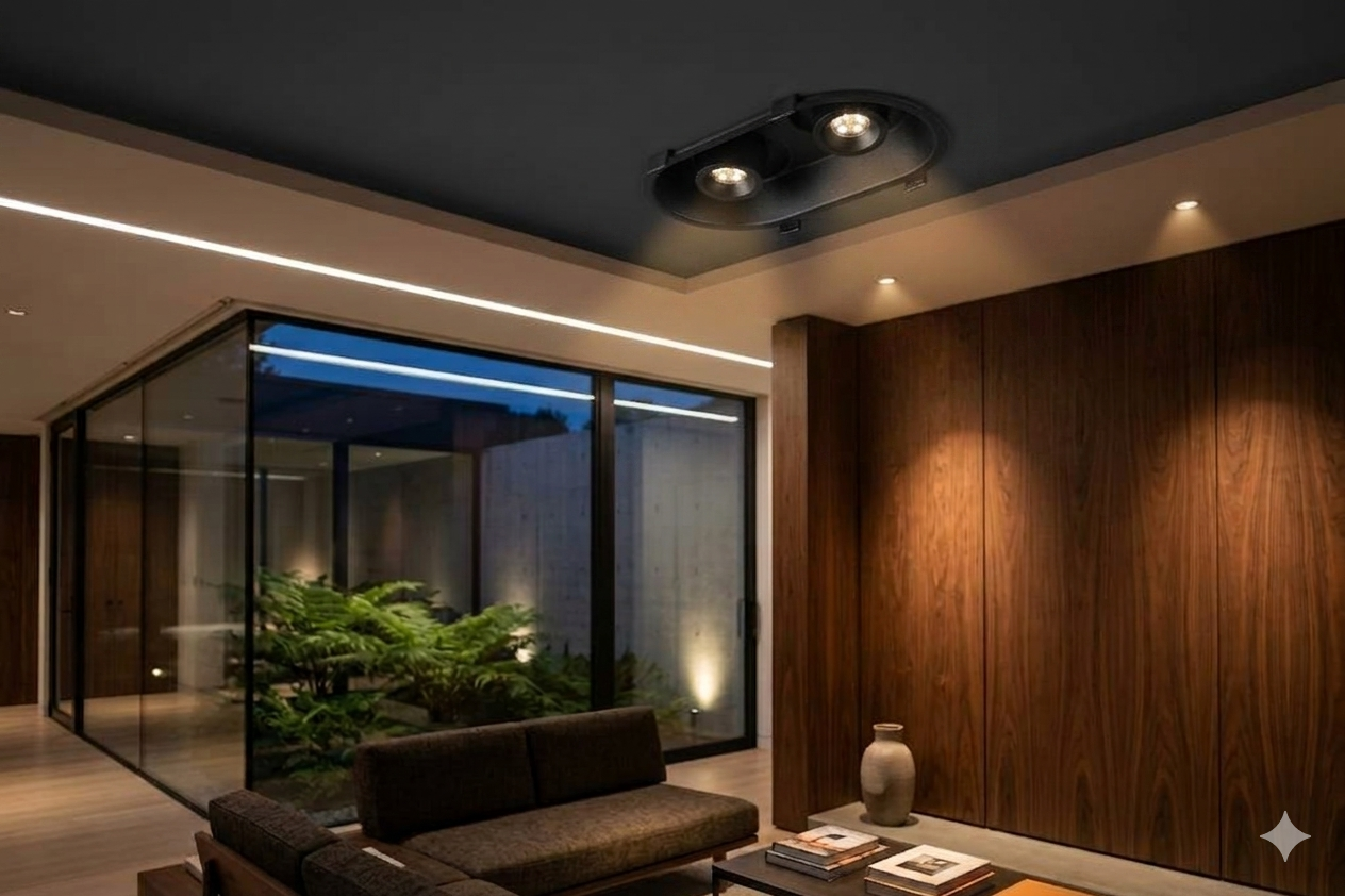 LED DOWNLIGHT ADJUSTABLE GIMBAL 2*7W 4000K (TEKLED)
