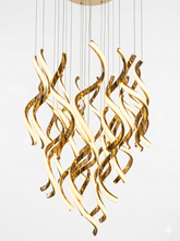 LED PENDANT LIGHT HLD40201-30 GOLD 100W 3000K D600XH2000 (TEKLED)