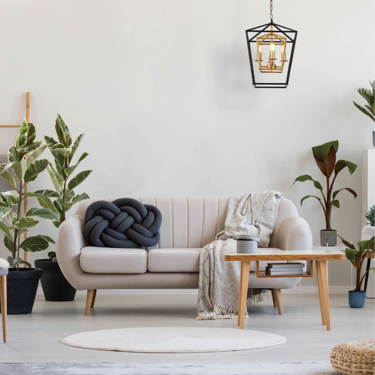 More interior usage of Black and Gold Candle Farmhouse Vintage Pendant Ceiling Light with 4xE27 Fitting | TEKLED 159-17450