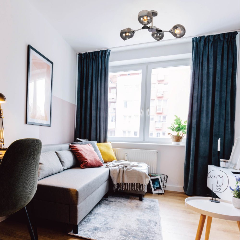 More interior usage of Smoky Barrel Glass Chrome Metal Body Sputnik Modern Ceiling Light with E27 Fittings | TEKLED 159-17692