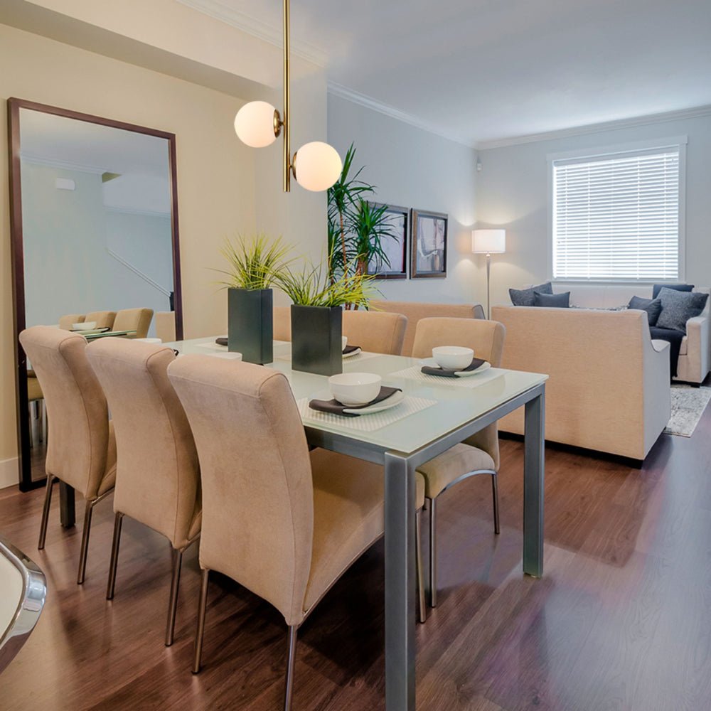 Kitchen interior usage of Vertical Opal Globes Gold Metal Body Ceiling light with 2xE27 Fittings | TEKLED 156-19510