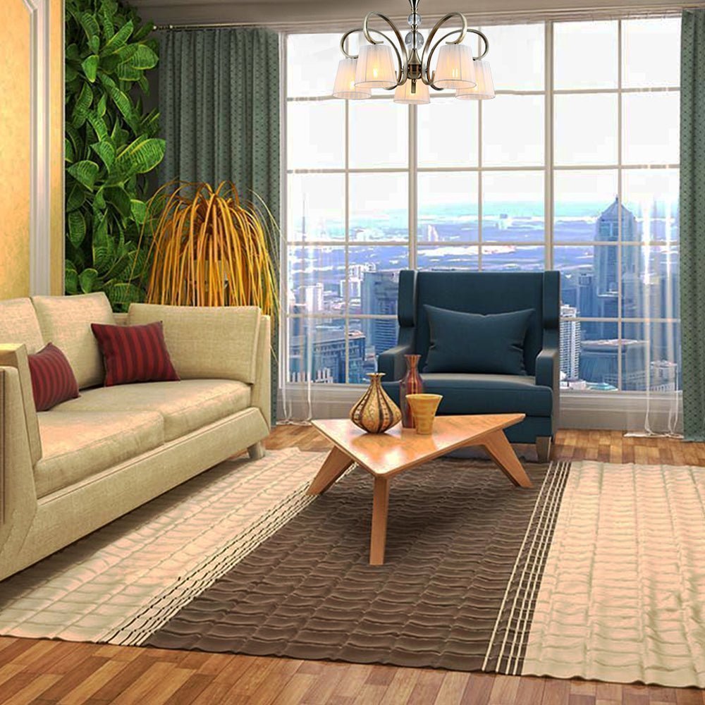 TEKLEDClassic ChandeliersAntique Brass Metal Body Rice White Fabric Shaded Vintage Traditional Retro Ceiling Chandelier Light E27159-178205 Lamp10