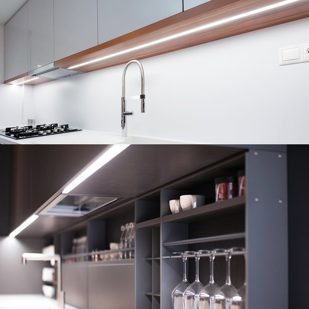 Indoor application samples for LED T5 Under Cabinet Link Light 5W 3000K Warm White IP20 with switch 286mm 1ft