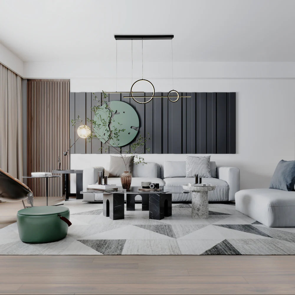Kitesurf Scandinavian Dining Modern LED Ceiling Light Black 56W CCT Changeble