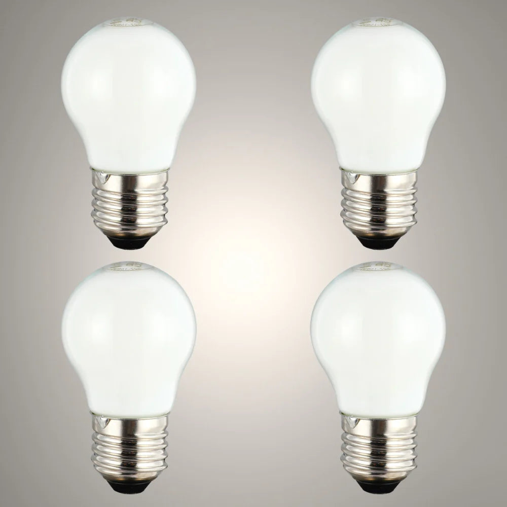 LED Bulb Golf Ball E27 4W Milky Glass Pack of 4 Non-dimmable