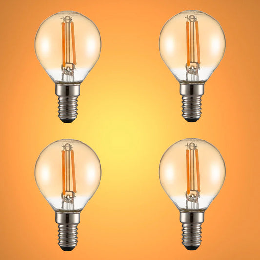 LED Dimmable Filament P45 Golf Ball Bulb E14 Small Edison Screw 4W Pack of 4 Warm White