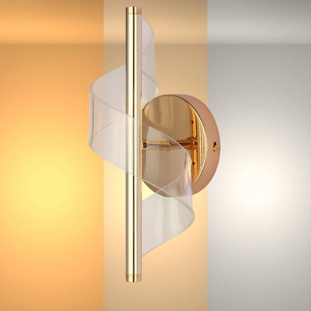 LED Spiral Modern Wall Sconce Light Chrome CCT Changeable
