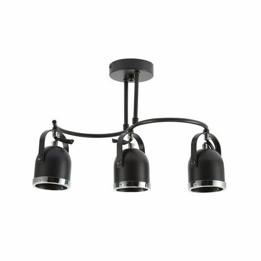 Moern S Shape Rotatable GU10 Spotlight Black and Chrome