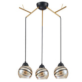 Main image of Amber Dome Glass Gold Twig Modern Ceiling Light | TEKLED 159-17594